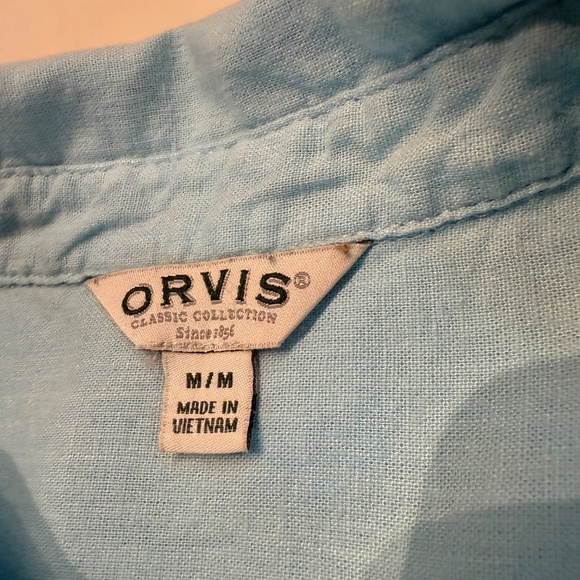 Orvis Womens Short Sleeve Button Front Top Size M, great condition, Linen Blend - Picture 3 of 5